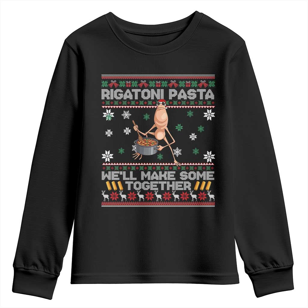 Marcus The Worm Christmas Meme Youth Sweatshirt Rigatoni Pasta We Will Make Some Together - Wonder Print Shop