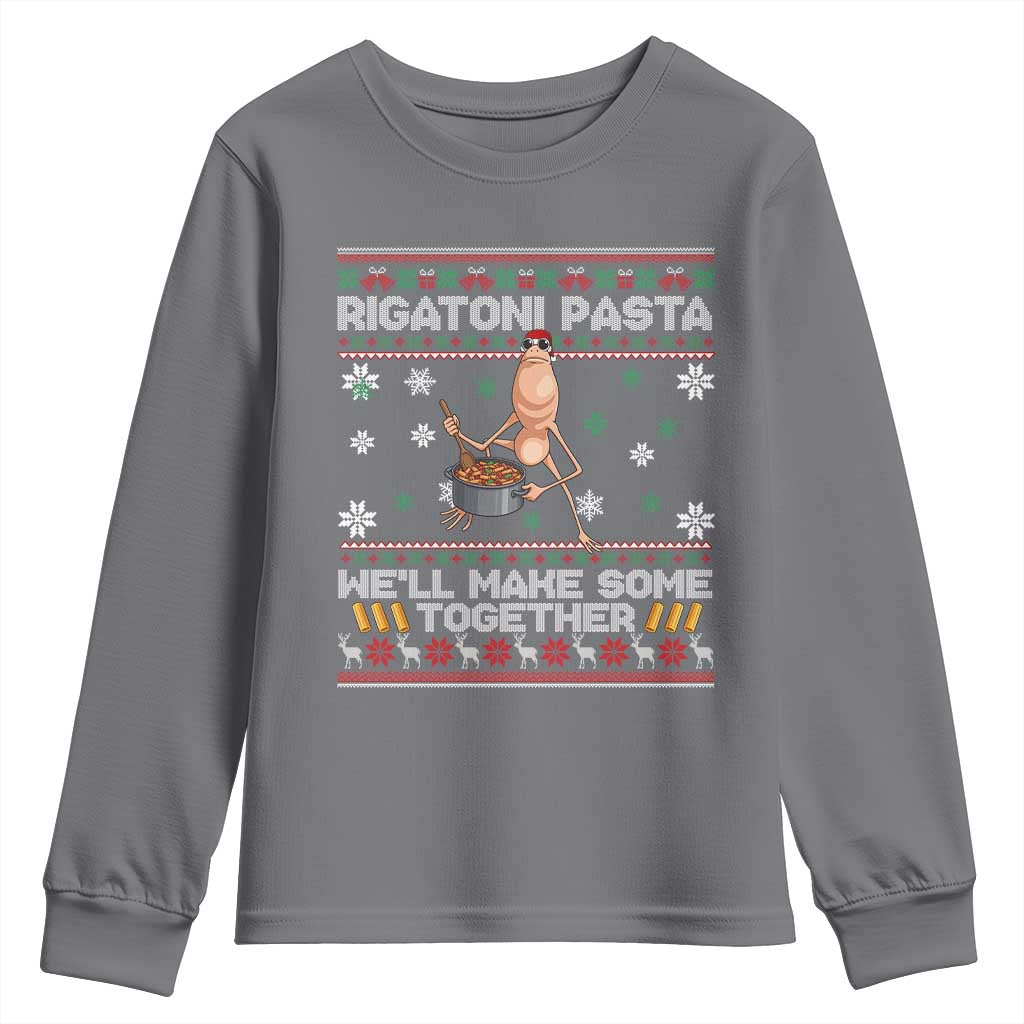 Marcus The Worm Christmas Meme Youth Sweatshirt Rigatoni Pasta We Will Make Some Together - Wonder Print Shop