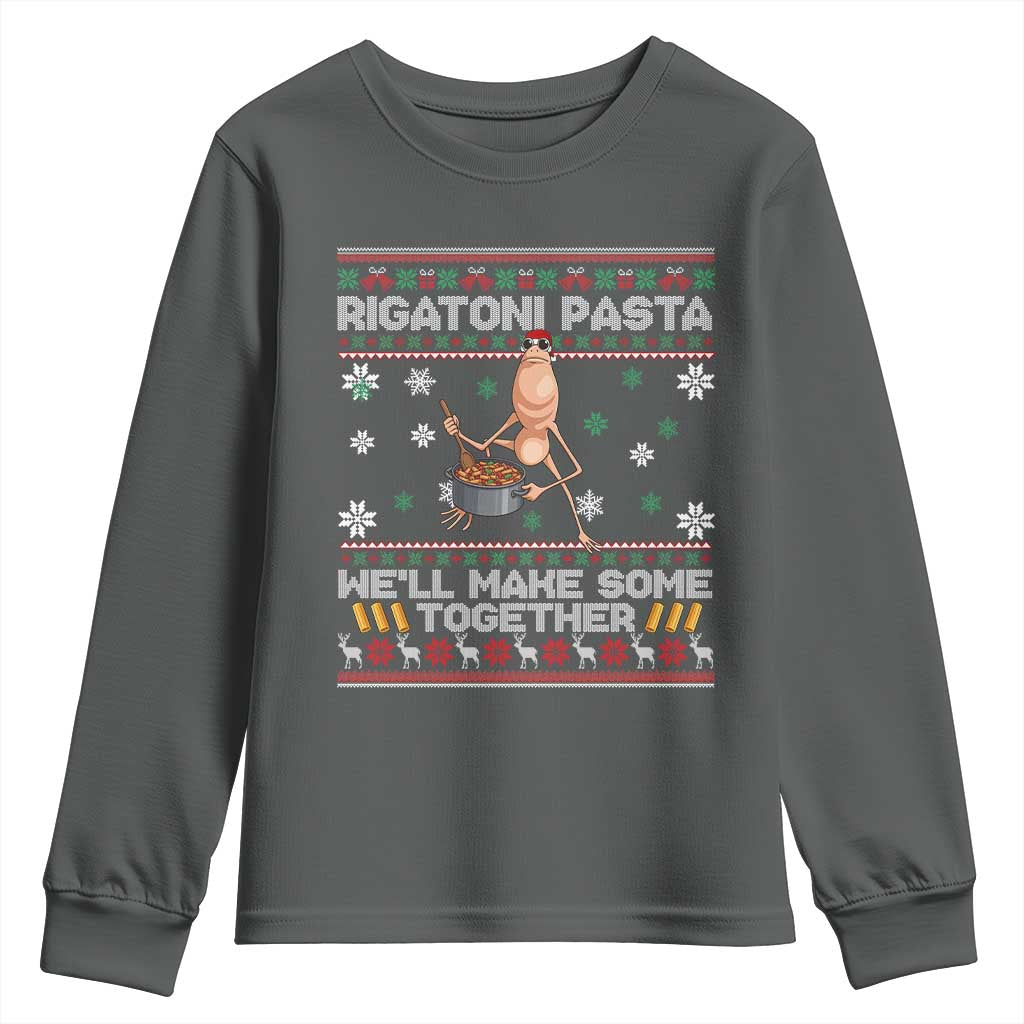 Marcus The Worm Christmas Meme Youth Sweatshirt Rigatoni Pasta We Will Make Some Together - Wonder Print Shop