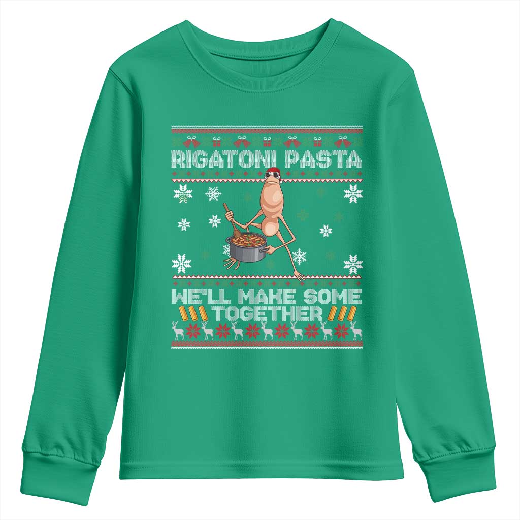 Marcus The Worm Christmas Meme Youth Sweatshirt Rigatoni Pasta We Will Make Some Together - Wonder Print Shop