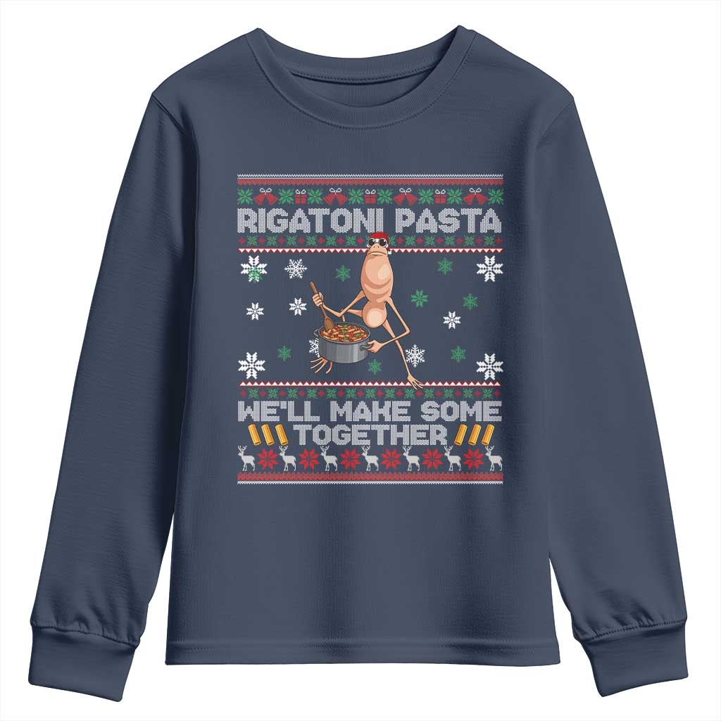 Marcus The Worm Christmas Meme Youth Sweatshirt Rigatoni Pasta We Will Make Some Together - Wonder Print Shop