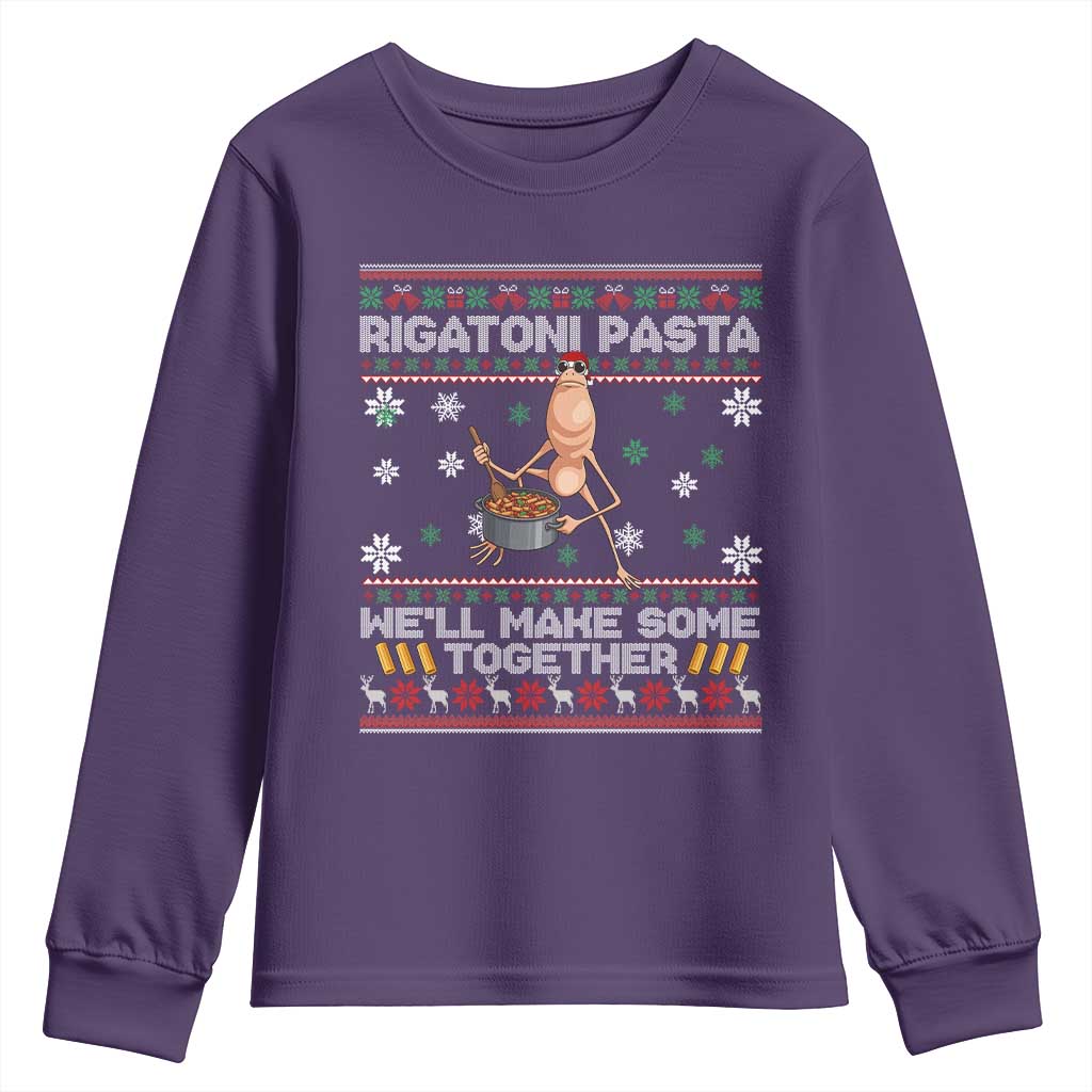 Marcus The Worm Christmas Meme Youth Sweatshirt Rigatoni Pasta We Will Make Some Together - Wonder Print Shop