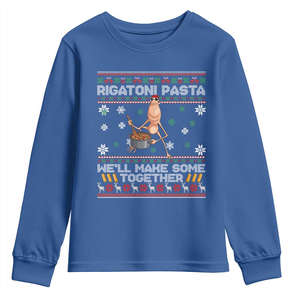 Marcus The Worm Christmas Meme Youth Sweatshirt Rigatoni Pasta We Will Make Some Together - Wonder Print Shop