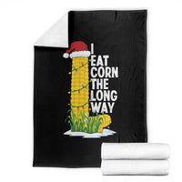 I Eat Corn The Long Way Throw Blanket Funny Corn Adult Humor Christmas - Wonder Print Shop