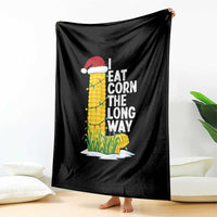 I Eat Corn The Long Way Throw Blanket Funny Corn Adult Humor Christmas - Wonder Print Shop