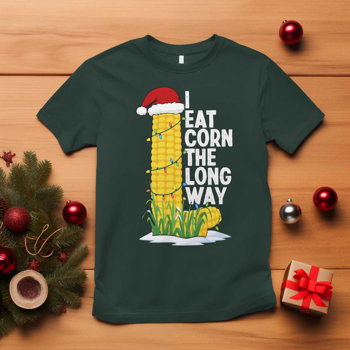 I Eat Corn The Long Way T Shirt Funny Corn Adult Humor Christmas - Wonder Print Shop