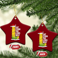 I Eat Corn The Long Way Ceramic Ornament Funny Corn Adult Humor Christmas - Wonder Print Shop