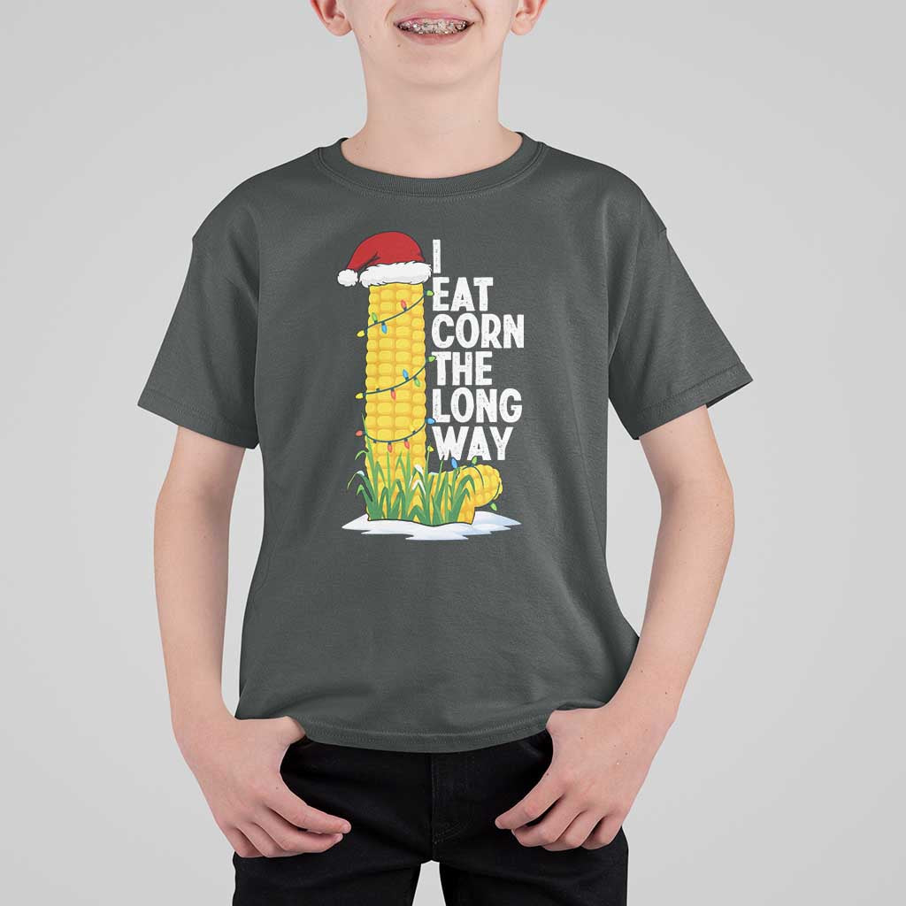 I Eat Corn The Long Way T Shirt For Kid Funny Corn Adult Humor Christmas - Wonder Print Shop