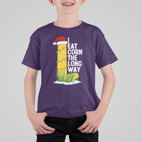 I Eat Corn The Long Way T Shirt For Kid Funny Corn Adult Humor Christmas - Wonder Print Shop