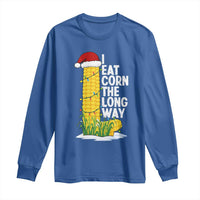 I Eat Corn The Long Way Long Sleeve Shirt Funny Corn Adult Humor Christmas - Wonder Print Shop