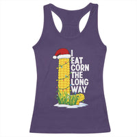 I Eat Corn The Long Way Racerback Tank Top Funny Corn Adult Humor Christmas - Wonder Print Shop