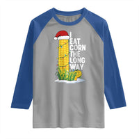 I Eat Corn The Long Way Raglan Shirt Funny Corn Adult Humor Christmas - Wonder Print Shop