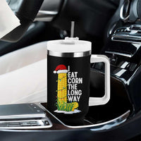 I Eat Corn The Long Way Tumbler With Handle Funny Corn Adult Humor Christmas - Wonder Print Shop
