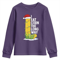 I Eat Corn The Long Way Youth Sweatshirt Funny Corn Adult Humor Christmas - Wonder Print Shop