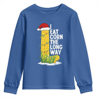I Eat Corn The Long Way Youth Sweatshirt Funny Corn Adult Humor Christmas - Wonder Print Shop