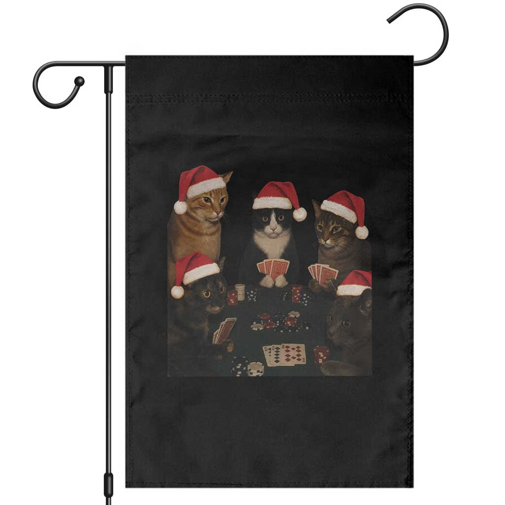 Poker Cats Christmas Meme Shirt Garden Flag Funny Gambling Cat - Wonder Print Shop