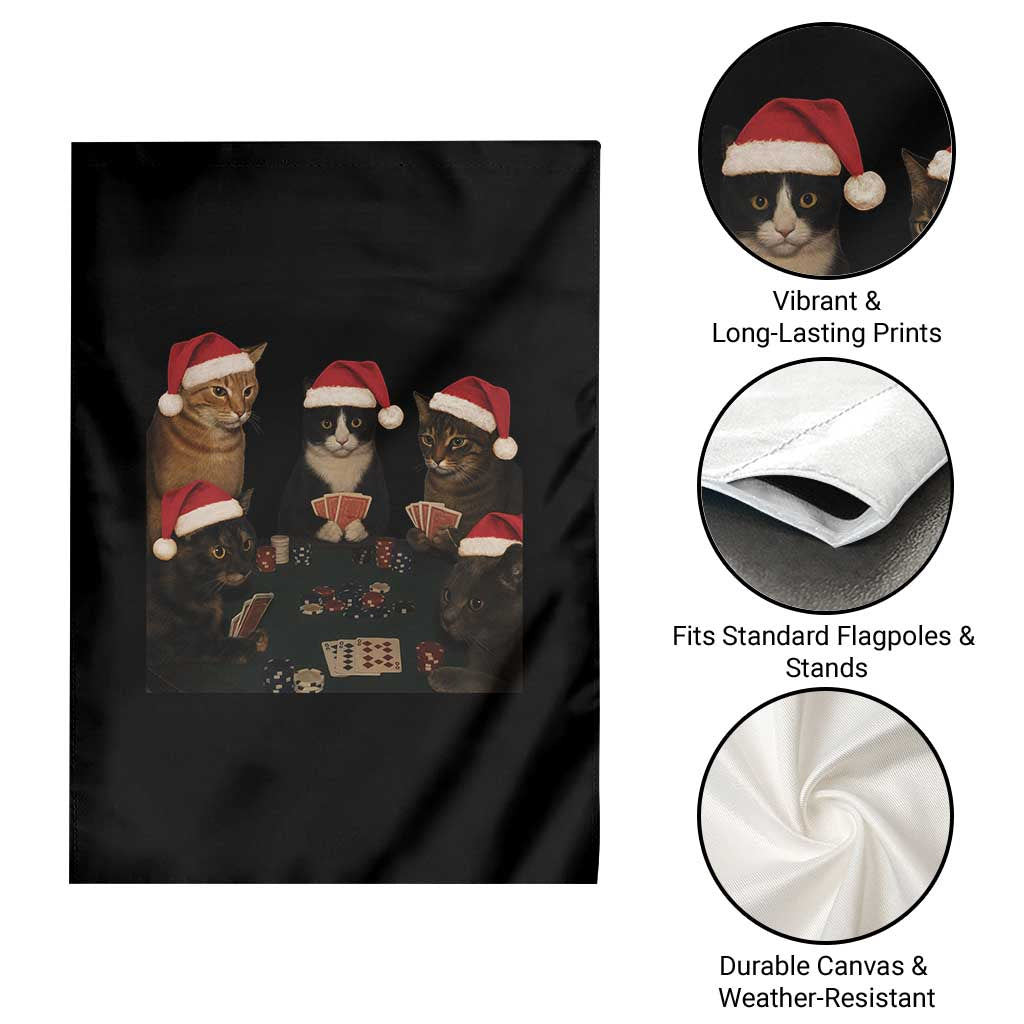 Poker Cats Christmas Meme Shirt Garden Flag Funny Gambling Cat - Wonder Print Shop