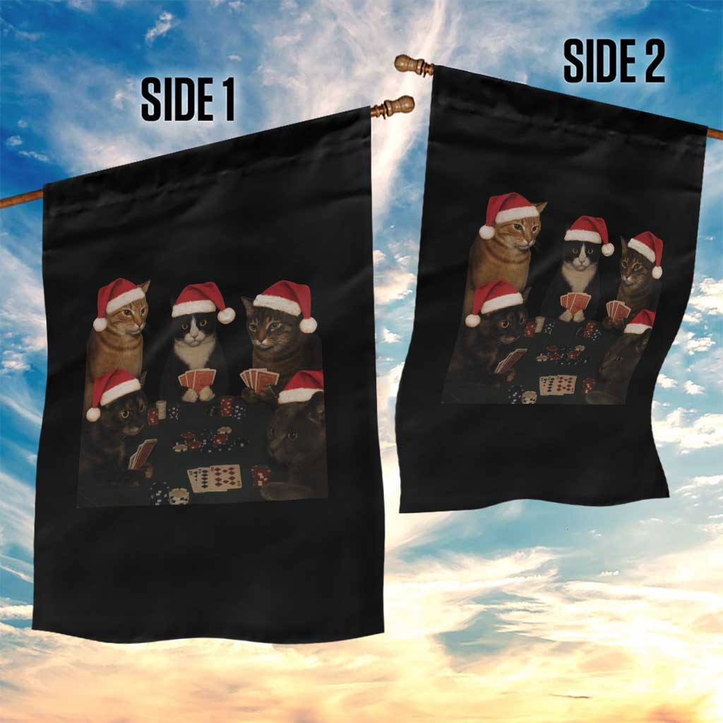 Poker Cats Christmas Meme Shirt Garden Flag Funny Gambling Cat - Wonder Print Shop