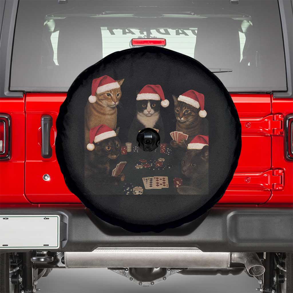 Poker Cats Christmas Meme Shirt Spare Tire Cover Funny Gambling Cat - Wonder Print Shop