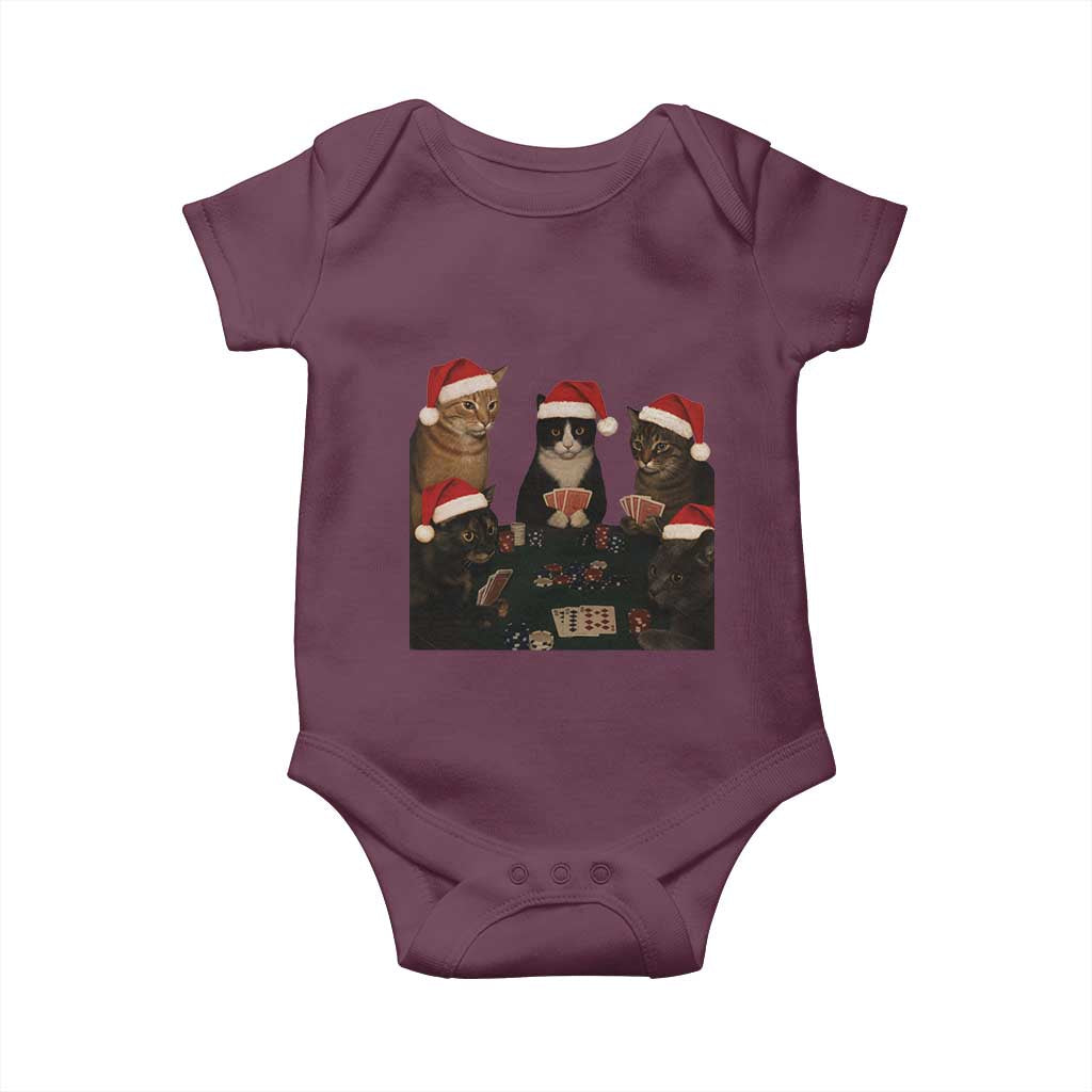 Poker Cats Christmas Meme Shirt Baby Onesie Funny Gambling Cat - Wonder Print Shop