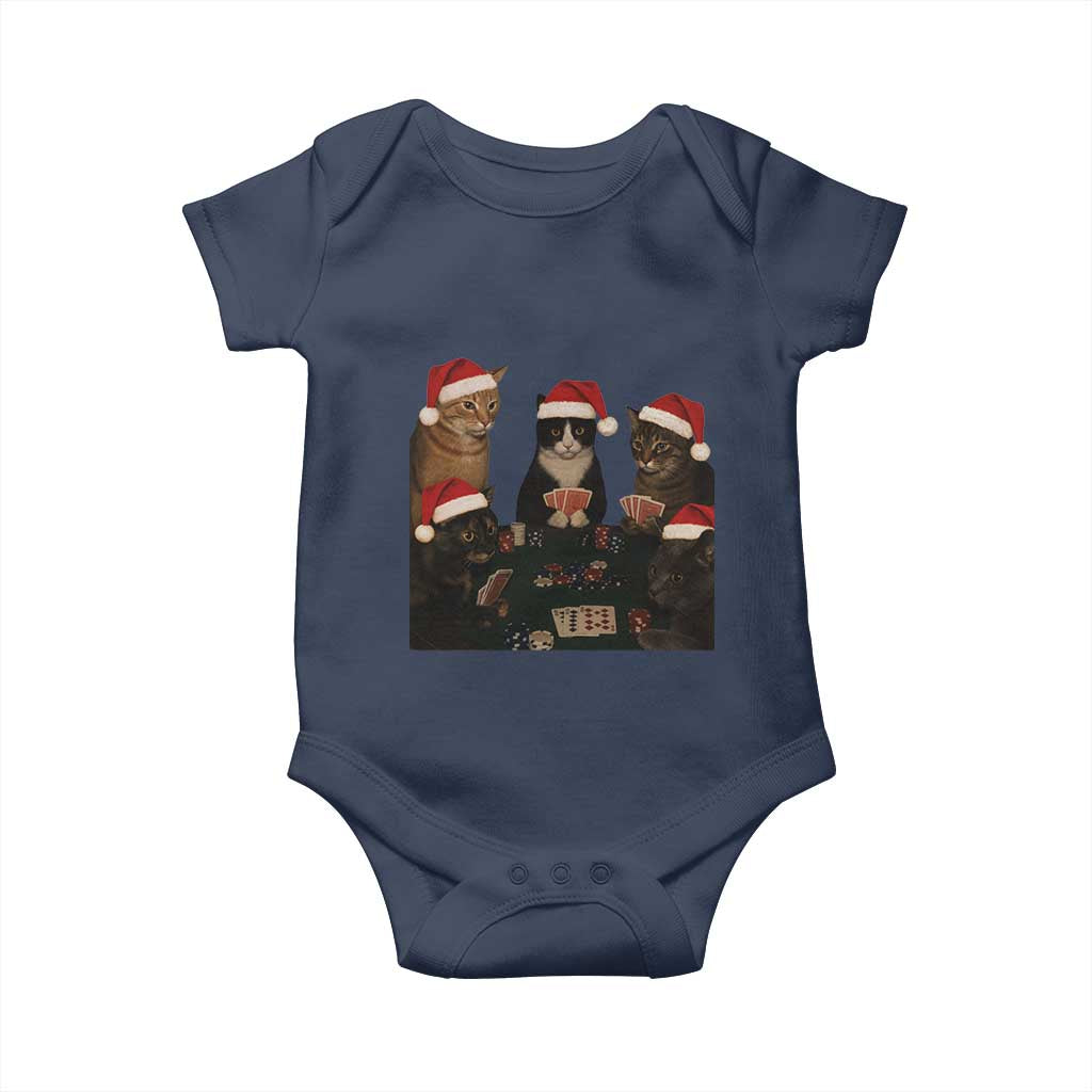 Poker Cats Christmas Meme Shirt Baby Onesie Funny Gambling Cat - Wonder Print Shop