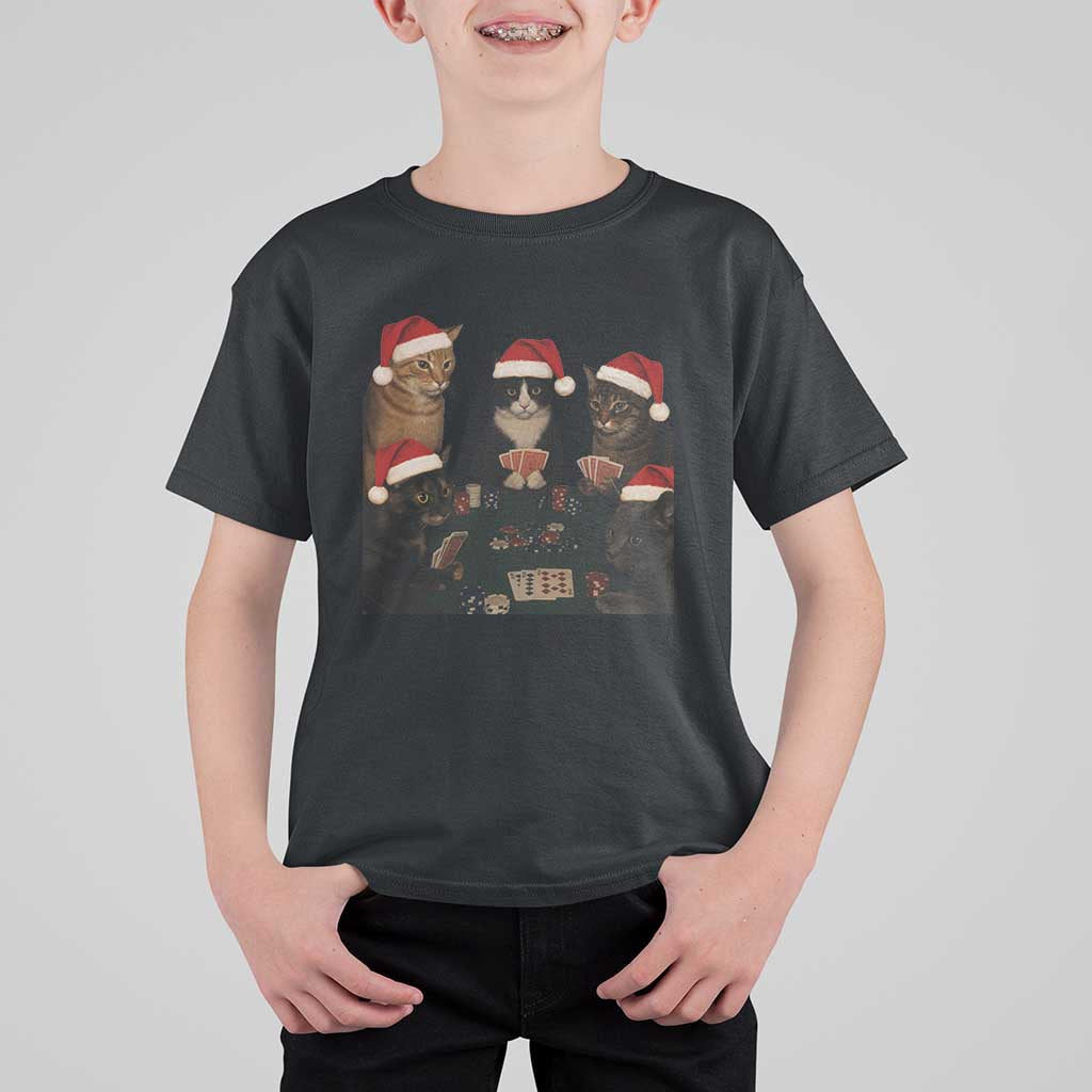 Poker Cats Christmas Meme Shirt T Shirt For Kid Funny Gambling Cat - Wonder Print Shop