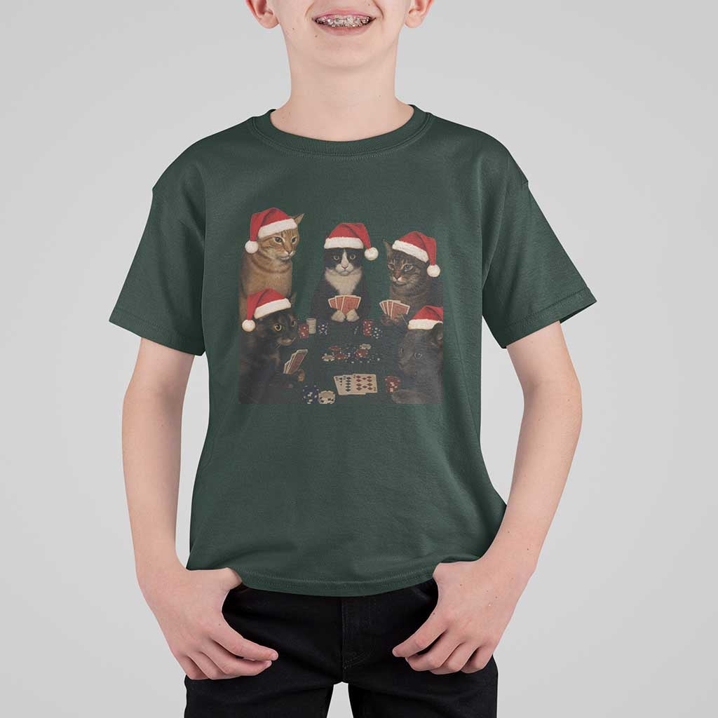 Poker Cats Christmas Meme Shirt T Shirt For Kid Funny Gambling Cat - Wonder Print Shop