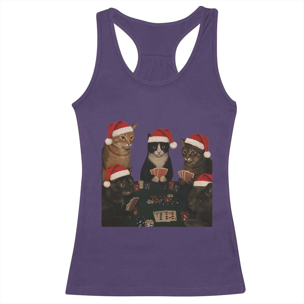 Poker Cats Christmas Meme Shirt Racerback Tank Top Funny Gambling Cat - Wonder Print Shop
