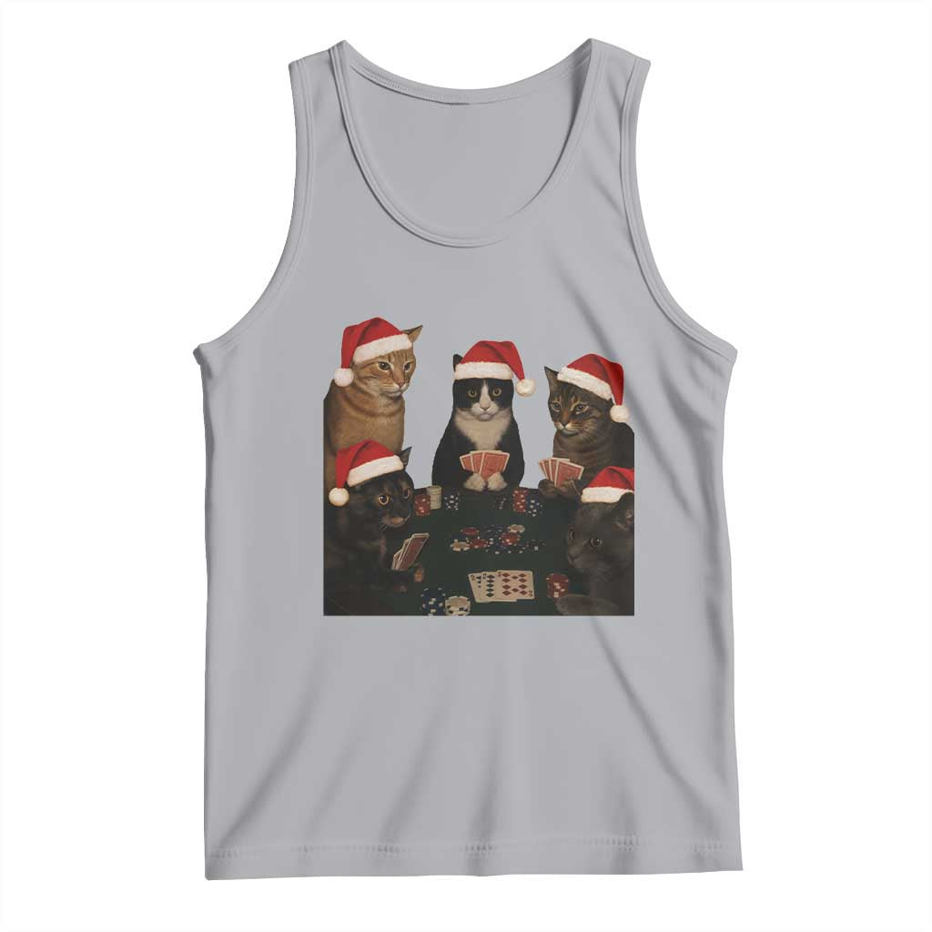 Poker Cats Christmas Meme Shirt Tank Top Funny Gambling Cat - Wonder Print Shop