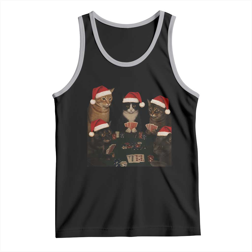 Poker Cats Christmas Meme Shirt Tank Top Funny Gambling Cat - Wonder Print Shop