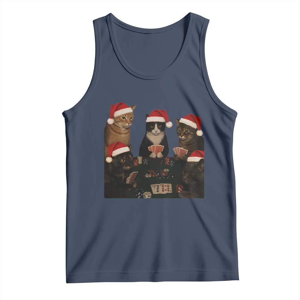 Poker Cats Christmas Meme Shirt Tank Top Funny Gambling Cat - Wonder Print Shop