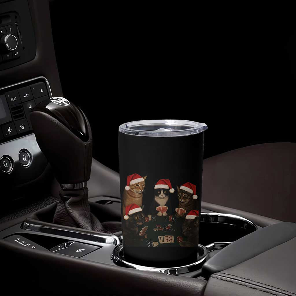 Poker Cats Christmas Meme Shirt Tumbler Cup Funny Gambling Cat - Wonder Print Shop
