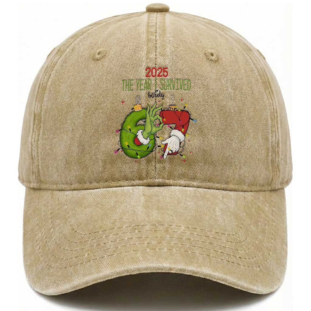 The Year I Survived 67 Six Seven Christmas Meme Washed Cotton Baseball Cap