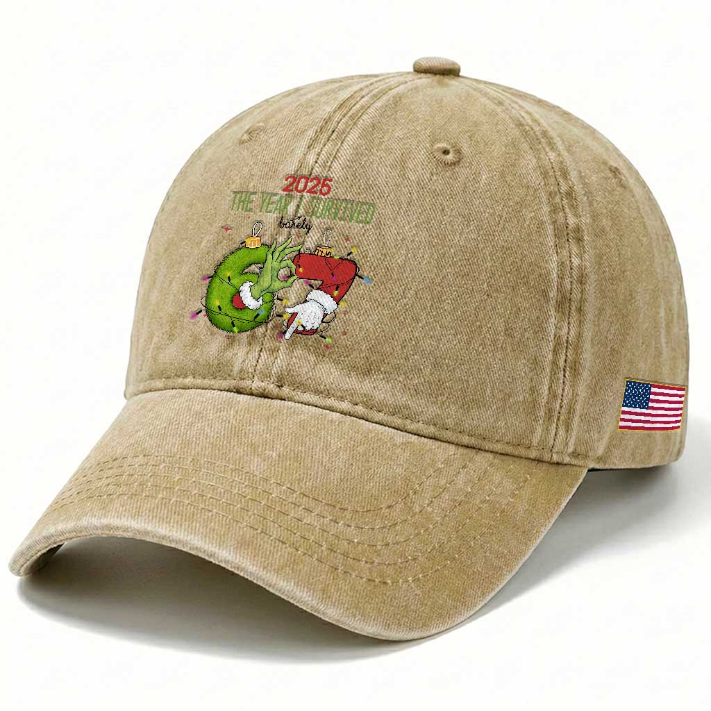The Year I Survived 67 Six Seven Christmas Meme Washed Cotton Baseball Cap