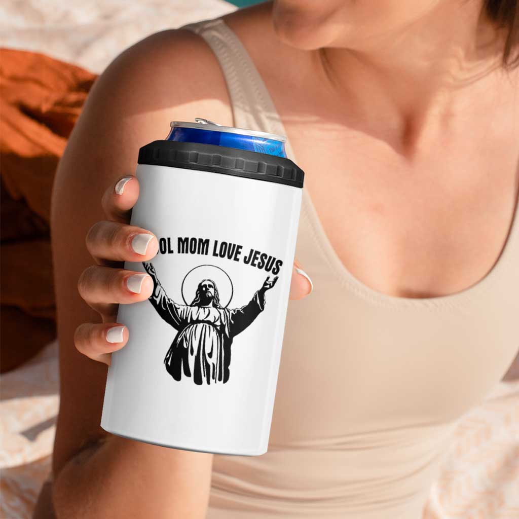 Christian Mom Faith 4 in 1 Can Cooler Tumbler Cool Mom Love Jesus - Wonder Print Shop