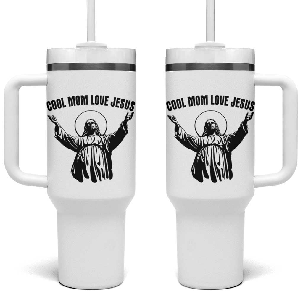 Christian Mom Faith Tumbler With Handle Cool Mom Love Jesus - Wonder Print Shop