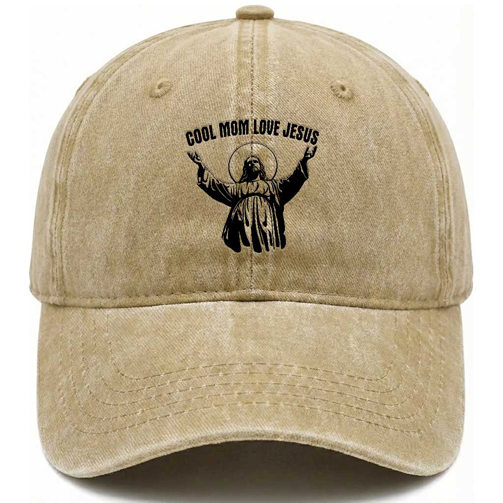Christian Mom Faith Washed Cotton Baseball Cap Cool Mom Love Jesus