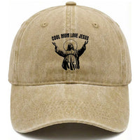 Christian Mom Faith Washed Cotton Baseball Cap Cool Mom Love Jesus