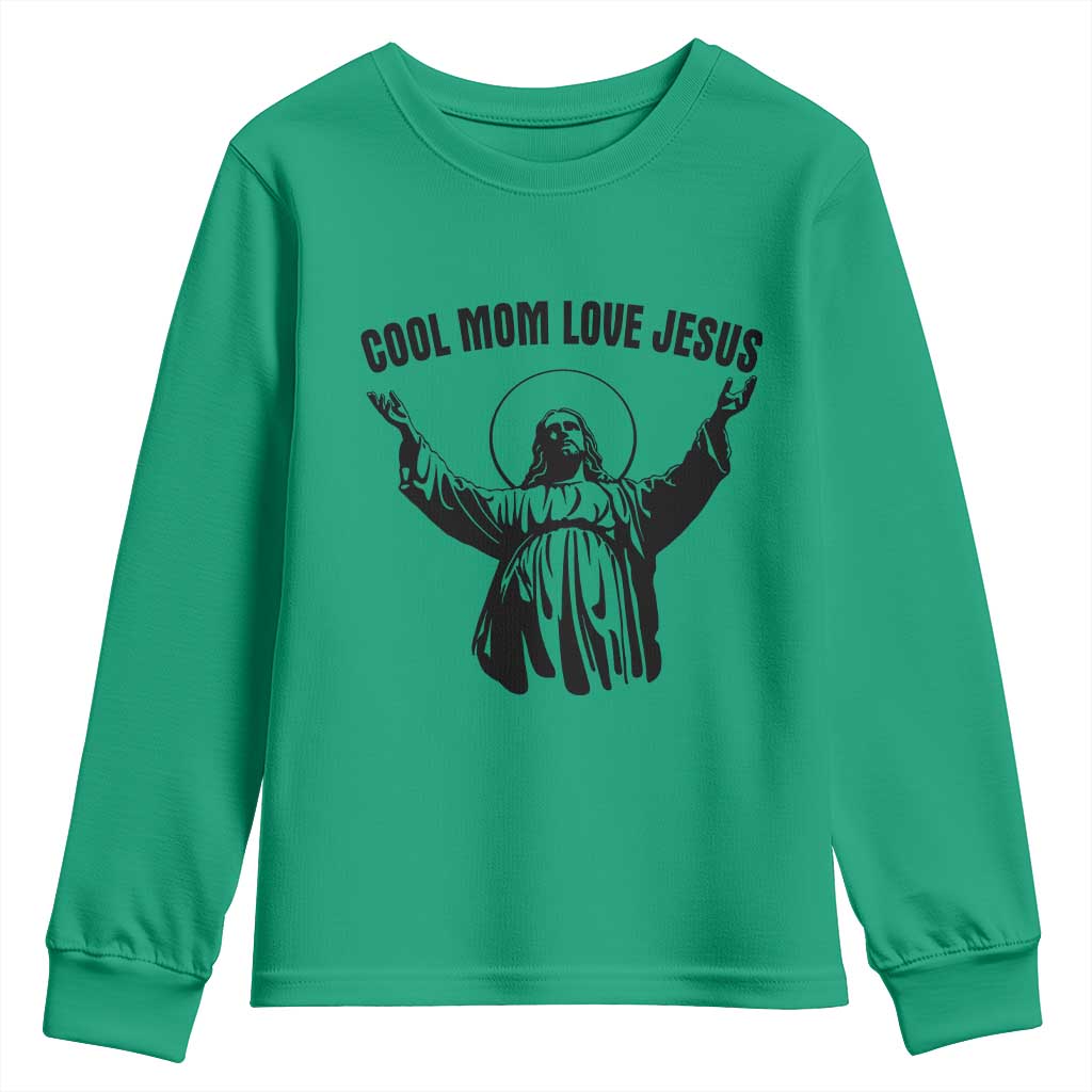 Christian Mom Faith Youth Sweatshirt Cool Mom Love Jesus - Wonder Print Shop