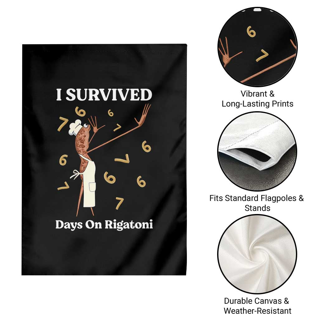 Marcus The Worm Meme Garden Flag I Survived 67 Days On Rigatoni - Wonder Print Shop