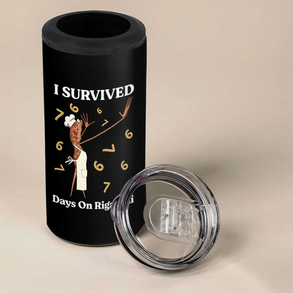 Marcus The Worm Meme 4 in 1 Can Cooler Tumbler I Survived 67 Days On Rigatoni - Wonder Print Shop
