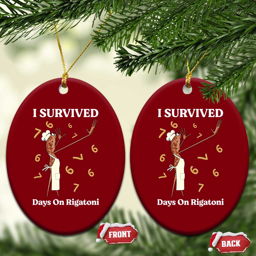 Marcus The Worm Meme Ceramic Ornament I Survived 67 Days On Rigatoni - Wonder Print Shop
