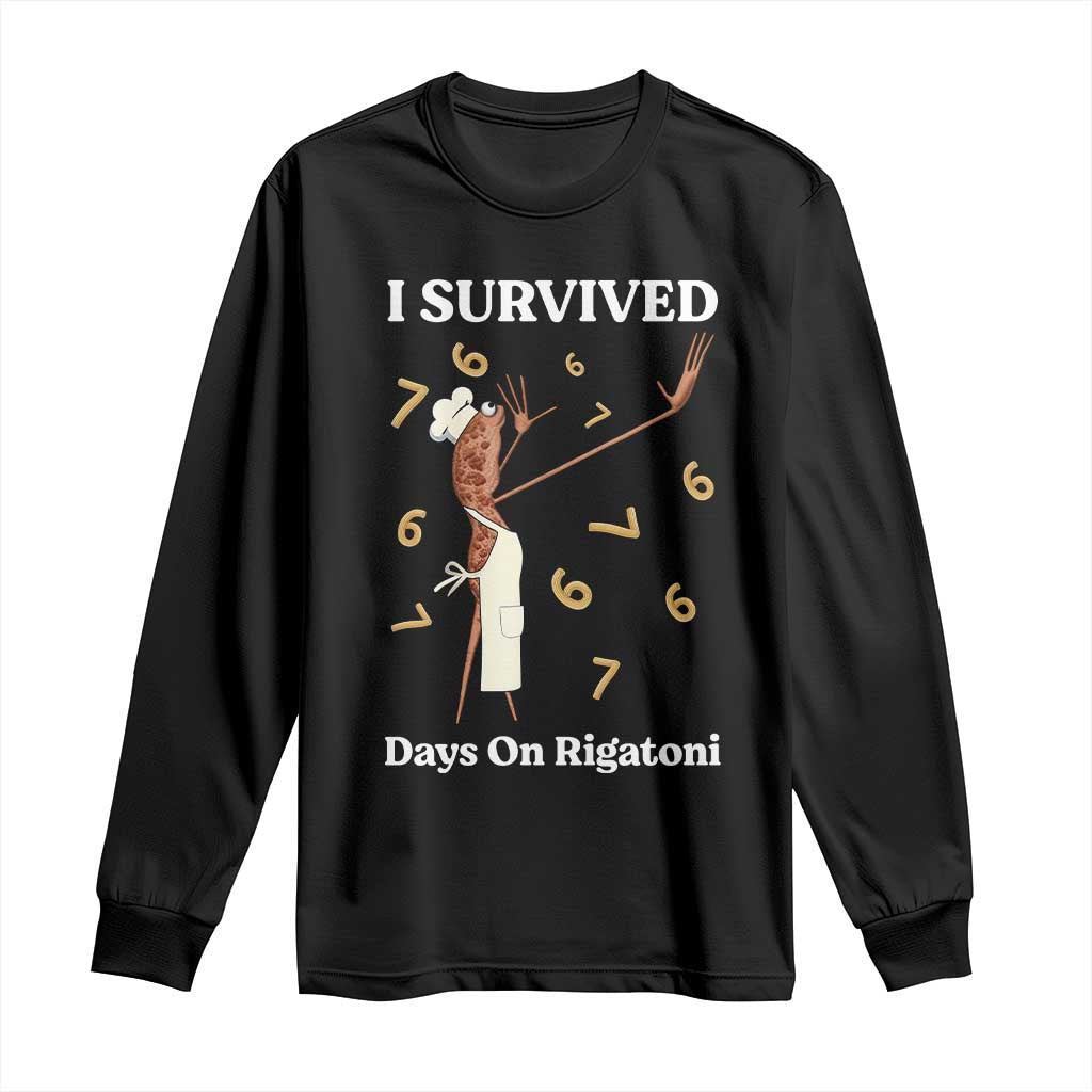 Marcus The Worm Meme Long Sleeve Shirt I Survived 67 Days On Rigatoni - Wonder Print Shop