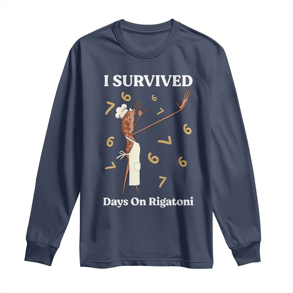Marcus The Worm Meme Long Sleeve Shirt I Survived 67 Days On Rigatoni - Wonder Print Shop