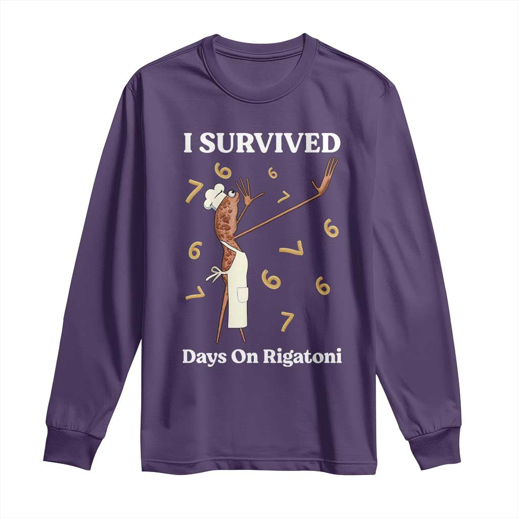 Marcus The Worm Meme Long Sleeve Shirt I Survived 67 Days On Rigatoni - Wonder Print Shop