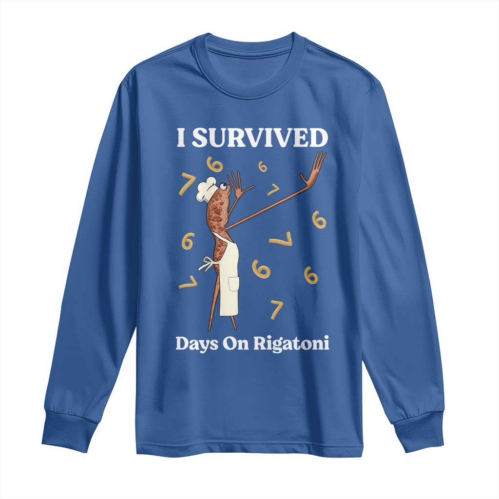 Marcus The Worm Meme Long Sleeve Shirt I Survived 67 Days On Rigatoni - Wonder Print Shop