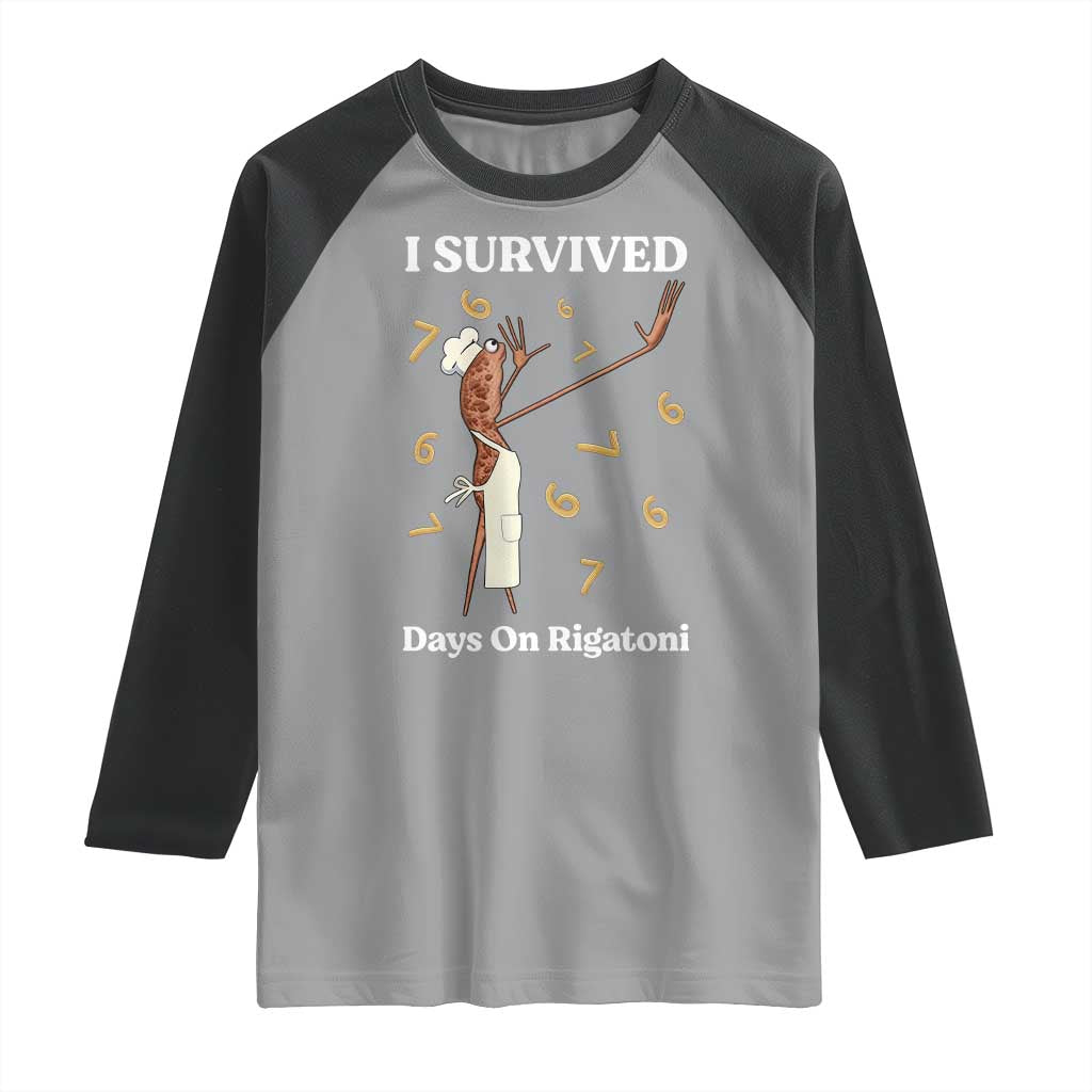 Marcus The Worm Meme Raglan Shirt I Survived 67 Days On Rigatoni - Wonder Print Shop