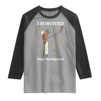 Marcus The Worm Meme Raglan Shirt I Survived 67 Days On Rigatoni - Wonder Print Shop