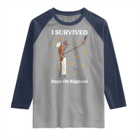 Marcus The Worm Meme Raglan Shirt I Survived 67 Days On Rigatoni - Wonder Print Shop