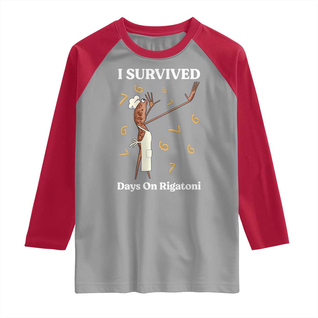 Marcus The Worm Meme Raglan Shirt I Survived 67 Days On Rigatoni - Wonder Print Shop